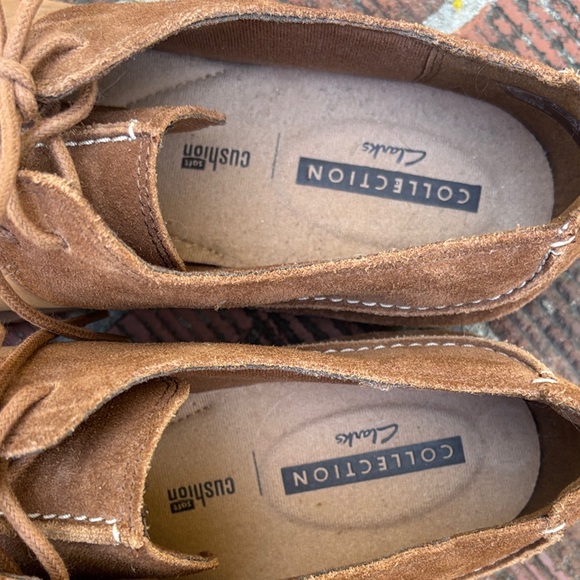 Clarks Tan Leather Lace-Up Loafers - Picture 6 of 6